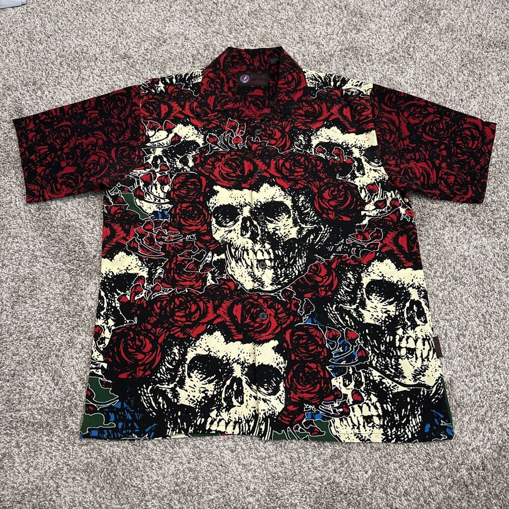 Vintage Grateful Dead Dragonfly Button Up Shirt Men’s Large All Over Print Y2K